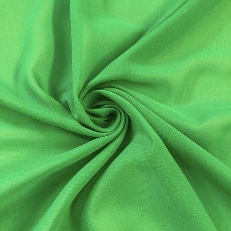 Poly Chiffon Fabric By The Roll (25Yards) 30 Colors AvailableChiffon FabricICEFABRICICE FABRICSKelly GreenBy The Roll (60" Wide)Poly Chiffon Fabric By The Roll (25Yards) 30 Colors Available ICEFABRIC