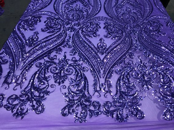 Purple Arabic Design Embroidered 4 Way Stretch Sequin Fabric Sold By The YardICE FABRICSICE FABRICSPurple Arabic Design Embroidered 4 Way Stretch Sequin Fabric Sold By The Yard ICE FABRICS