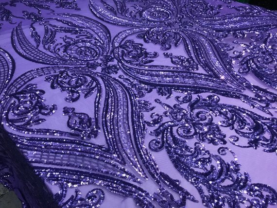 Purple Arabic Design Embroidered 4 Way Stretch Sequin Fabric Sold By The YardICE FABRICSICE FABRICSPurple Arabic Design Embroidered 4 Way Stretch Sequin Fabric Sold By The Yard ICE FABRICS