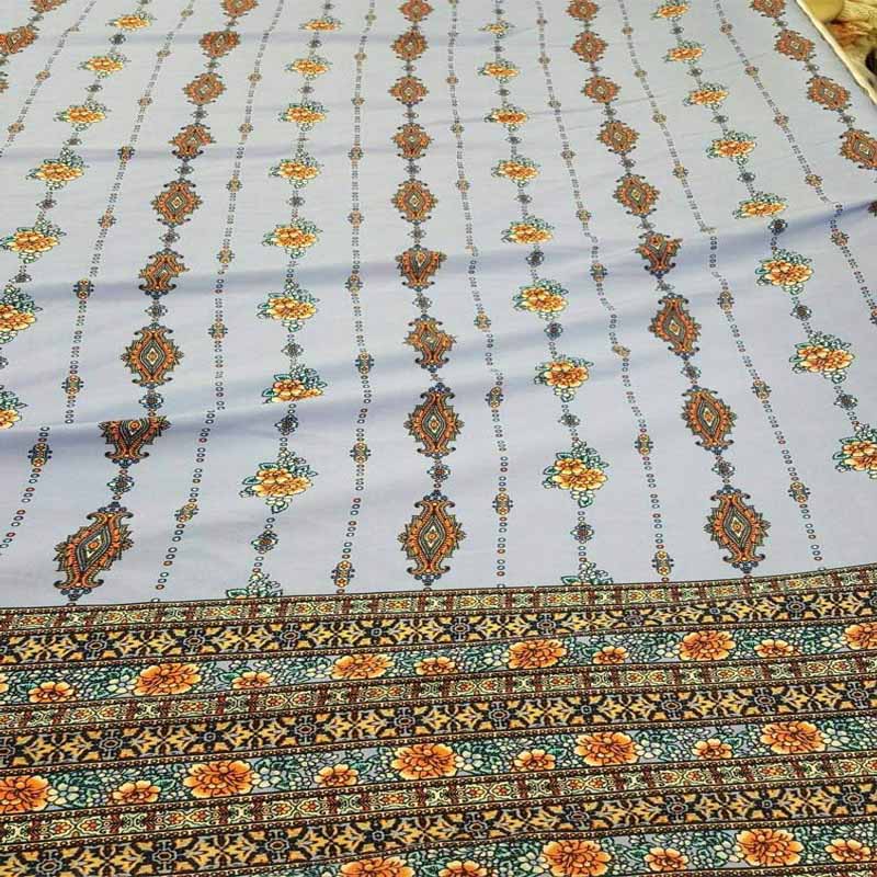 Rayon Challis Blue Periwinkle Background Orange Floral Flowers Stripes Soft And Flowy FabricChallis FabricICEFABRICICE FABRICSRayon Challis Blue Periwinkle Background Orange Floral Flowers Stripes Soft And Flowy Fabric ICEFABRIC