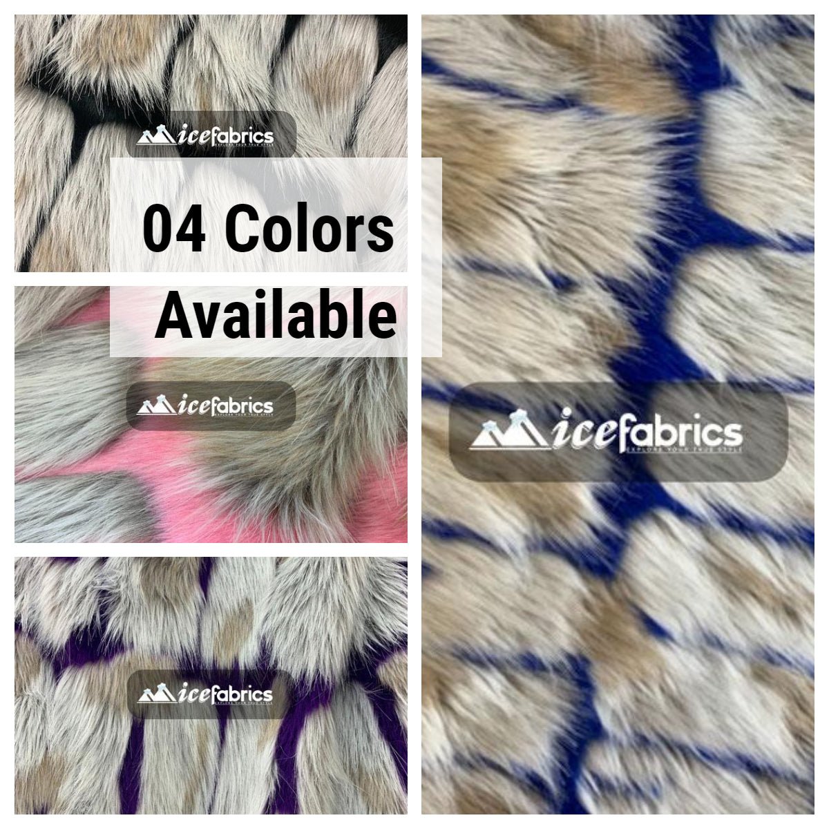 Rectangular Bricks Design Long Pile Fake Faux Fur Fabric By The Yard (4 Colors)ICEFABRICICE FABRICSPurpleRectangular Bricks Design Long Pile Fake Faux Fur Fabric By The Yard (4 Colors) ICEFABRIC