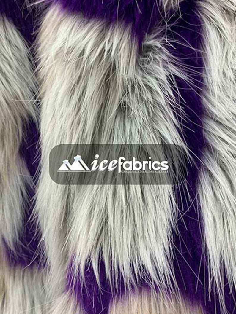 Rectangular Bricks Design Long Pile Fake Faux Fur Fabric By The Yard (4 Colors)ICEFABRICICE FABRICSPurpleRectangular Bricks Design Long Pile Fake Faux Fur Fabric By The Yard (4 Colors) ICEFABRIC