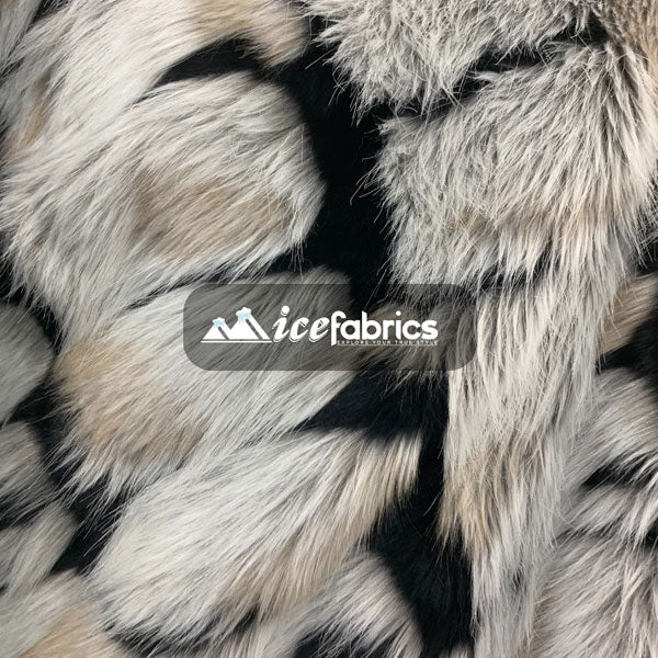 Rectangular Bricks Design Long Pile Fake Faux Fur Fabric By The Yard (4 Colors)ICEFABRICICE FABRICSBlackRectangular Bricks Design Long Pile Fake Faux Fur Fabric By The Yard (4 Colors) ICEFABRIC