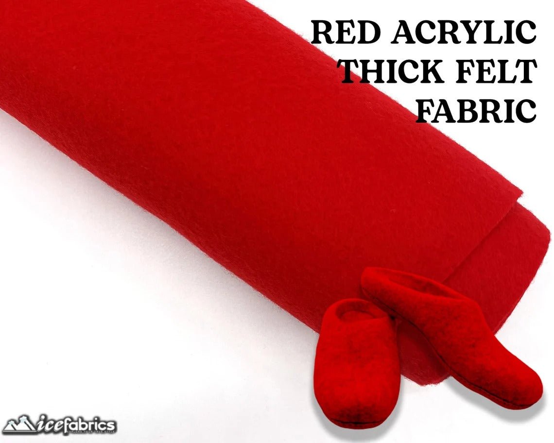 Red Acrylic Felt Fabric / 1.6mm Thick _ 72” WideICE FABRICSICE FABRICSBy The YardRed Acrylic Felt Fabric / 1.6mm Thick _ 72” Wide ICE FABRICS