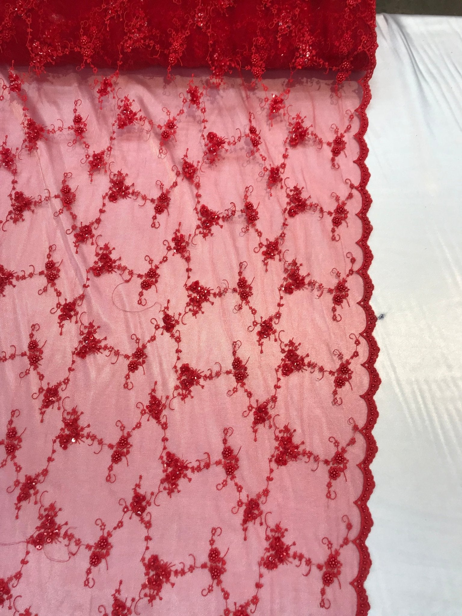 Red Hand Embroidered beaded mesh laces bridal wedding prom dresses decorations night gowns fashion runners customs by the yardICE FABRICSICE FABRICSRed Hand Embroidered beaded mesh laces bridal wedding prom dresses decorations night gowns fashion runners customs by the yard ICE FABRICS