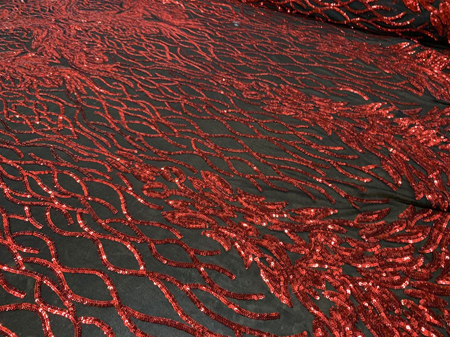 Red On Black Mesh _ Iridescent Fabric _ Stretch Sequins Fabric _ Mesh LaceICEFABRICICE FABRICSRed On Black MeshRed On Black Mesh _ Iridescent Fabric _ Stretch Sequins Fabric _ Mesh Lace ICEFABRIC