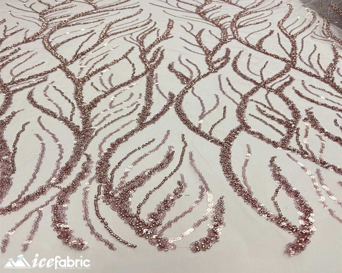 Rose Gold Handmade Beaded Fabric / Lace Fabric With SequinICE FABRICSICE FABRICSBy the yardRose Gold Handmade Beaded Fabric / Lace Fabric With Sequin ICE FABRICS