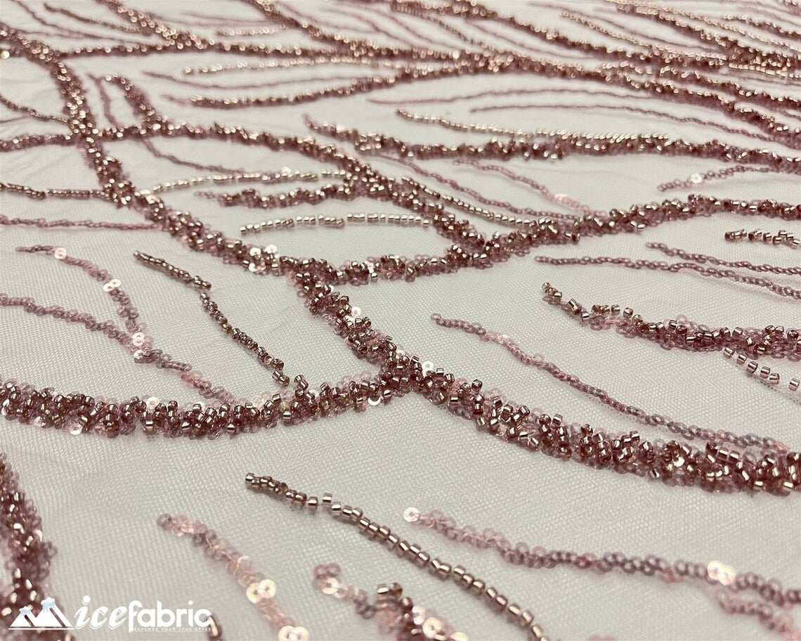 Rose Gold Handmade Beaded Fabric / Lace Fabric With SequinICE FABRICSICE FABRICSBy the yardRose Gold Handmade Beaded Fabric / Lace Fabric With Sequin ICE FABRICS