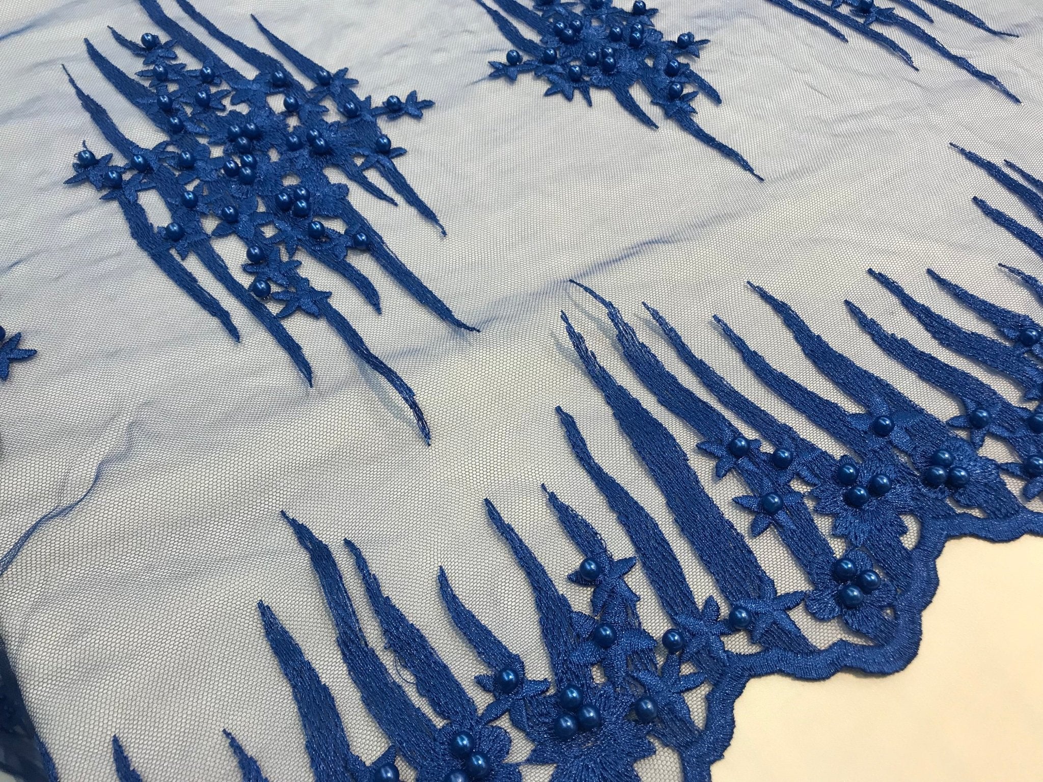 Royal Blue Design Beaded Fabric,Lace Fabric By The Yard-Embroider Beaded For Bridal-Floral Mesh Dress Lace Prom-Nightgown skirts runnersICE FABRICSICE FABRICSRoyal Blue Design Beaded Fabric,Lace Fabric By The Yard-Embroider Beaded For Bridal-Floral Mesh Dress Lace Prom-Nightgown skirts runners ICE FABRICS