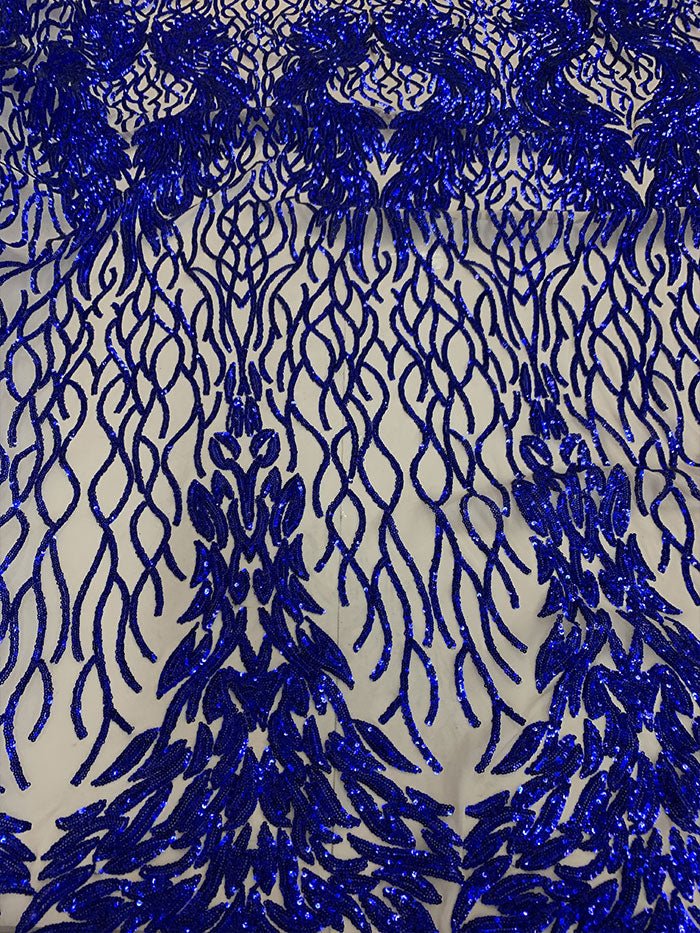 Royal Blue On Nude _ Iridescent Fabric _ Stretch Sequins Fabric _ Mesh LaceICEFABRICICE FABRICSRoyal Blue On NudeRoyal Blue On Nude _ Iridescent Fabric _ Stretch Sequins Fabric _ Mesh Lace ICEFABRIC