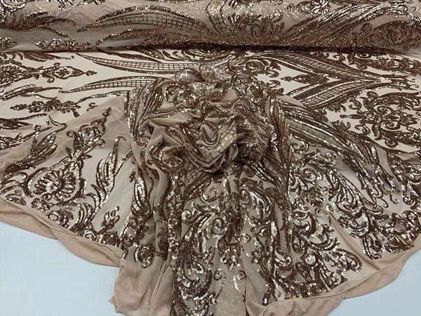 Royalty Iridescent Sequins 4 Way Stretch Spandex Mesh Fabric By The YardICEFABRICICE FABRICSKhakiRoyalty Iridescent Sequins 4 Way Stretch Spandex Mesh Fabric By The Yard ICEFABRIC