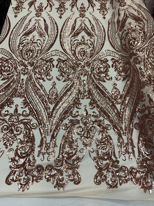 Royalty Iridescent Sequins 4 Way Stretch Spandex Mesh Fabric By The YardICEFABRICICE FABRICSRose Gold Nude MeshRoyalty Iridescent Sequins 4 Way Stretch Spandex Mesh Fabric By The Yard ICEFABRIC