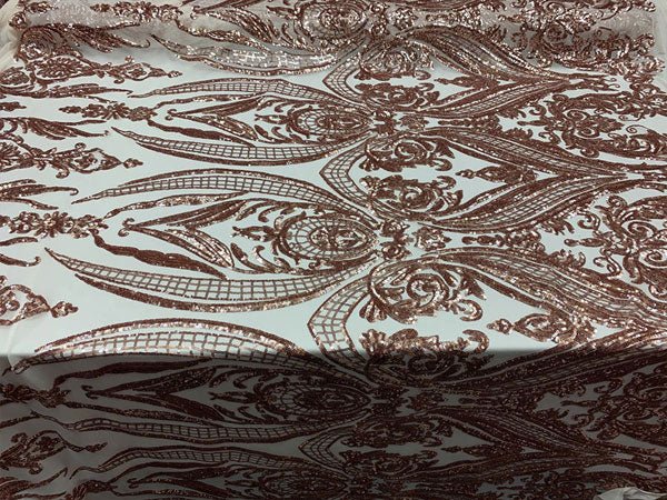 Royalty Iridescent Sequins 4 Way Stretch Spandex Mesh Fabric By The YardICEFABRICICE FABRICSRose Gold Nude MeshRoyalty Iridescent Sequins 4 Way Stretch Spandex Mesh Fabric By The Yard ICEFABRIC
