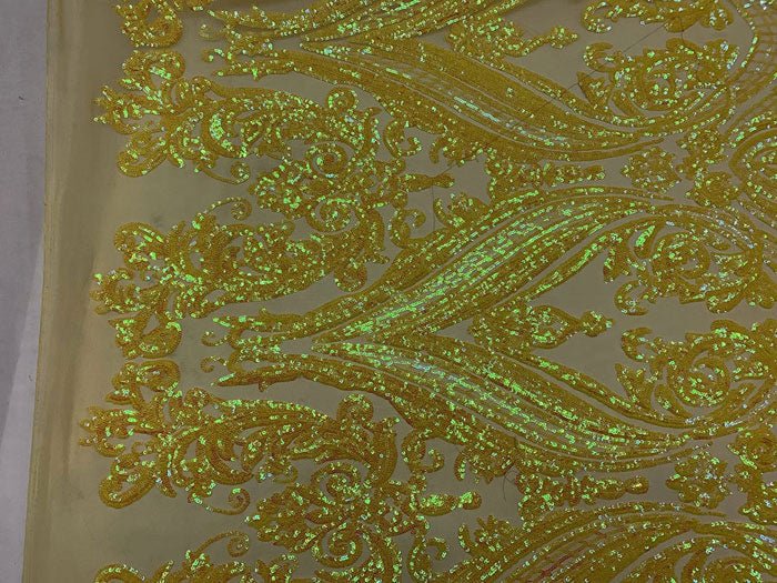 Royalty Iridescent Sequins 4 Way Stretch Spandex Mesh Fabric By The YardICEFABRICICE FABRICSLavender On Nude MeshRoyalty Iridescent Sequins 4 Way Stretch Spandex Mesh Fabric By The Yard ICEFABRIC