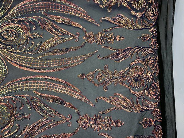 Royalty Iridescent Sequins 4 Way Stretch Spandex Mesh Fabric By The YardICEFABRICICE FABRICSKhakiRoyalty Iridescent Sequins 4 Way Stretch Spandex Mesh Fabric By The Yard ICEFABRIC