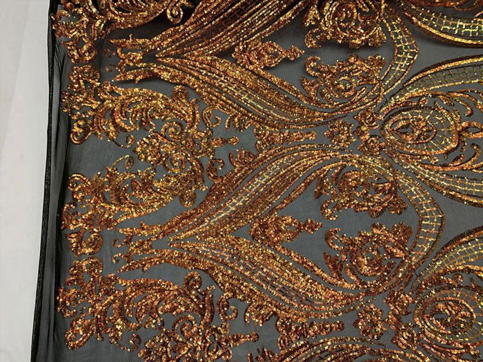 Royalty Iridescent Sequins 4 Way Stretch Spandex Mesh Fabric By The YardICEFABRICICE FABRICSYellow On A White MeshRoyalty Iridescent Sequins 4 Way Stretch Spandex Mesh Fabric By The Yard ICEFABRIC