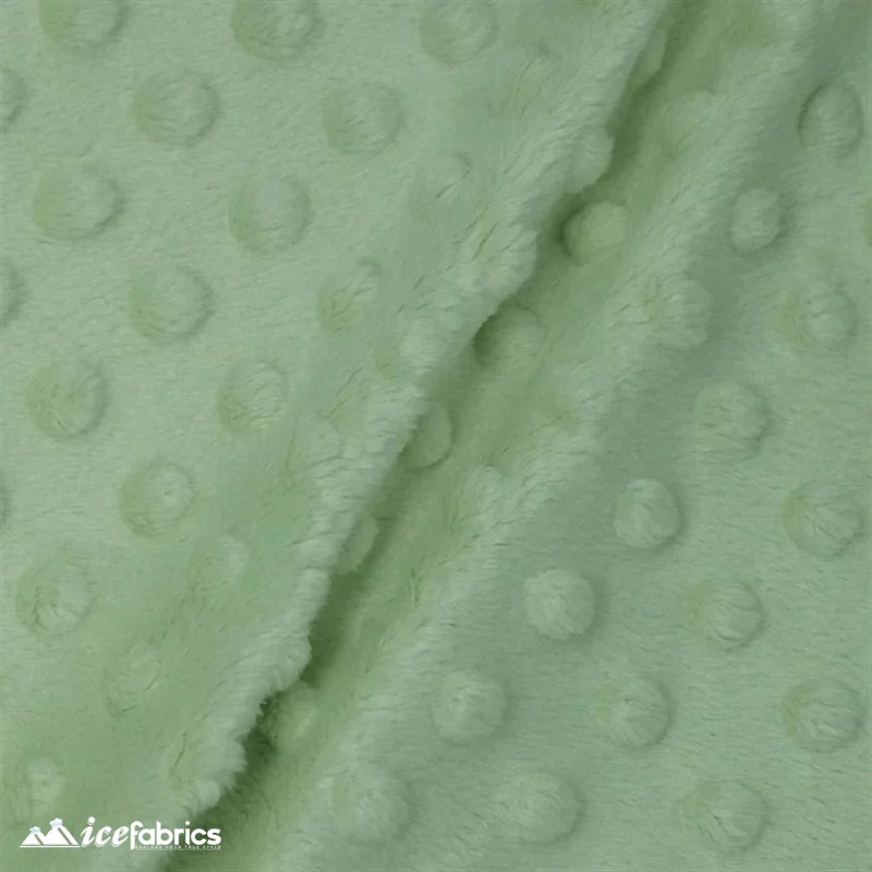 Sage Minky Dot FabricMinkyICE FABRICSICE FABRICSBy The Yard (60 inches Wide)SageSage Dimple Polka Dot Minky Fabric / Ultra Soft / ICE FABRICS