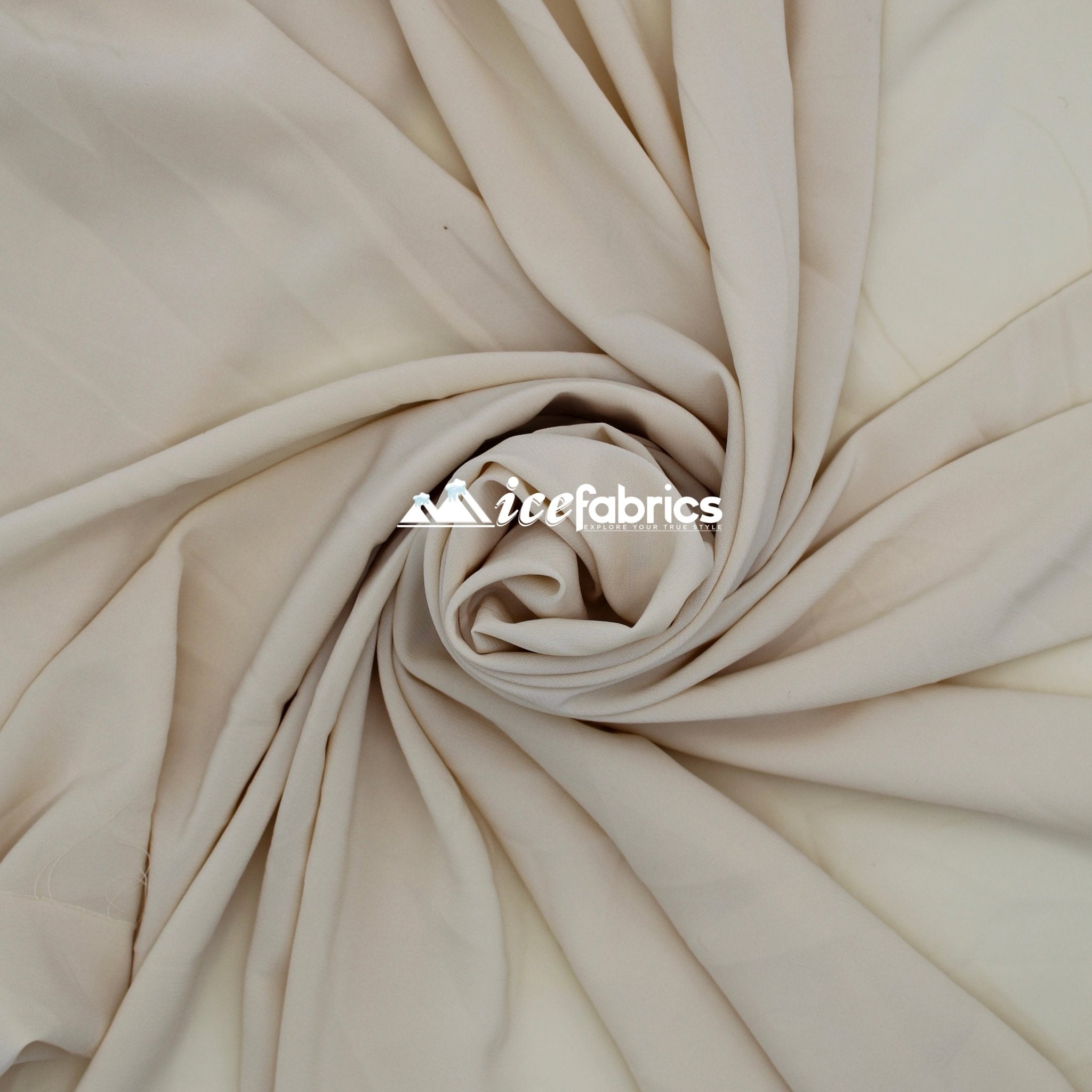 Silky 2 Way Stretch Spandex Chiffon Fabric By The YardChiffon FabricICE FABRICSICE FABRICSChampagnePer YardSilky 2 Way Stretch Spandex Chiffon Fabric By The Yard ICE FABRICS