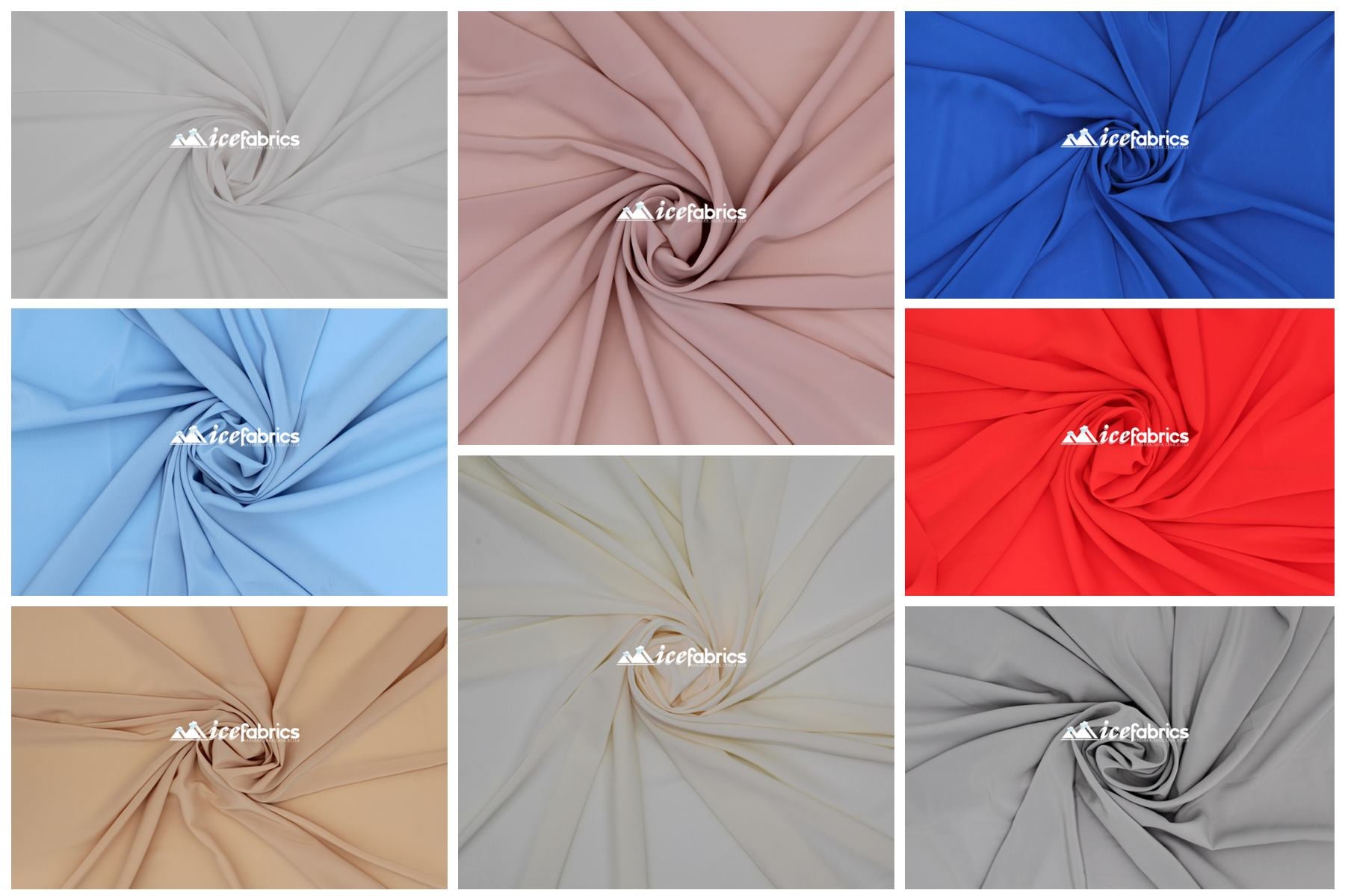 Silky 2 Way Stretch Spandex Chiffon Fabric By The YardChiffon FabricICE FABRICSICE FABRICSWhitePer YardSilky 2 Way Stretch Spandex Chiffon Fabric By The Yard ICE FABRICS