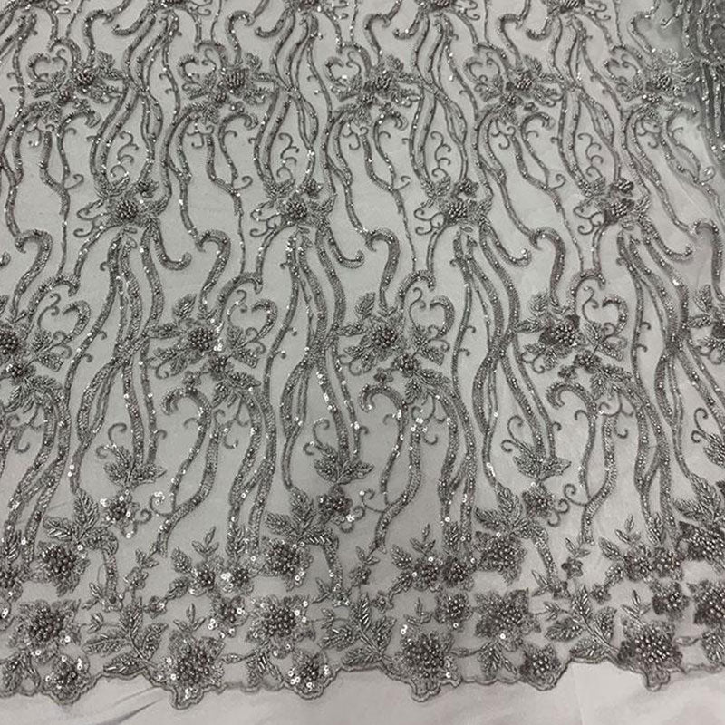 Silver Beaded Fabric Luxury Fabric Embroidery Fabric Fashion FabricICEFABRICICE FABRICSSilver Beaded Fabric Luxury Fabric Embroidery Fabric Fashion Fabric ICEFABRIC