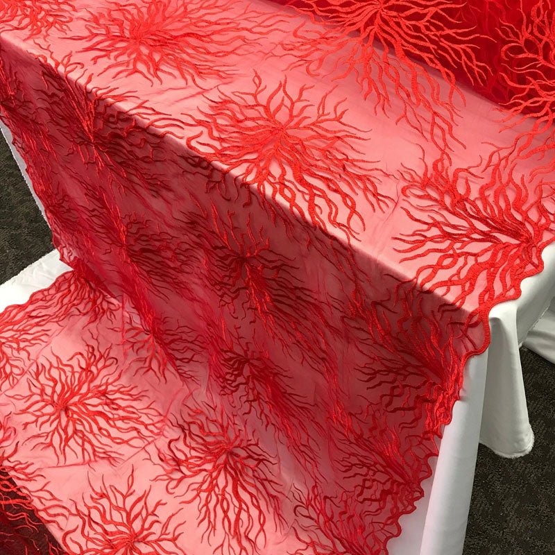 Silver-Bridal Wedding Mesh Lace Women Floral Fashion Fabric By YardICE FABRICSICE FABRICSRedSilver-Bridal Wedding Mesh Lace Women Floral Fashion Fabric By Yard ICE FABRICS