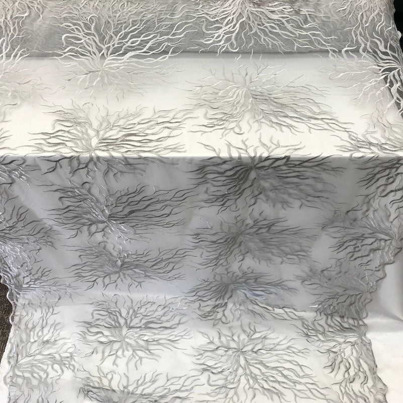 Silver-Bridal Wedding Mesh Lace Women Floral Fashion Fabric By YardICE FABRICSICE FABRICSSilverSilver-Bridal Wedding Mesh Lace Women Floral Fashion Fabric By Yard ICE FABRICS