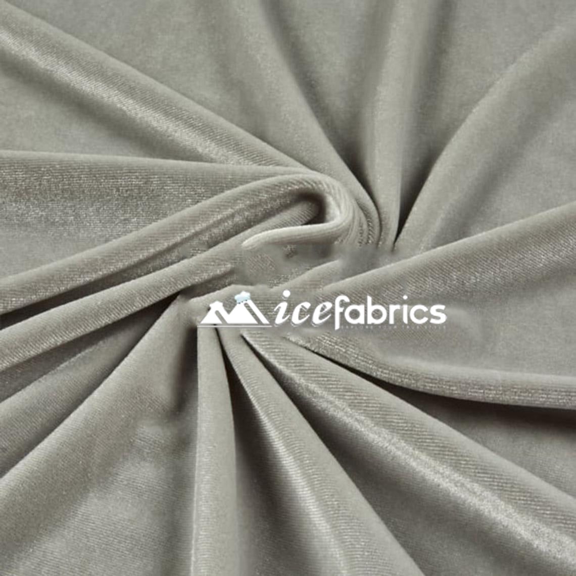 Silver Luxury Stretch Velvet Fabric _ Spandex FabricVelvet FabricICE FABRICSICE FABRICSSilver Luxury Stretch Velvet Fabric _ Spandex Fabric ICE FABRICS