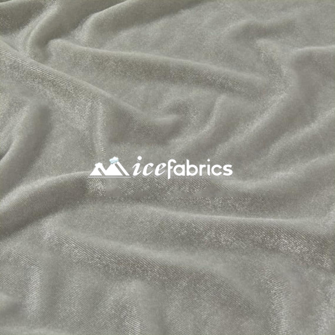 Silver Luxury Stretch Velvet Fabric _ Spandex FabricVelvet FabricICE FABRICSICE FABRICSSilver Luxury Stretch Velvet Fabric _ Spandex Fabric ICE FABRICS