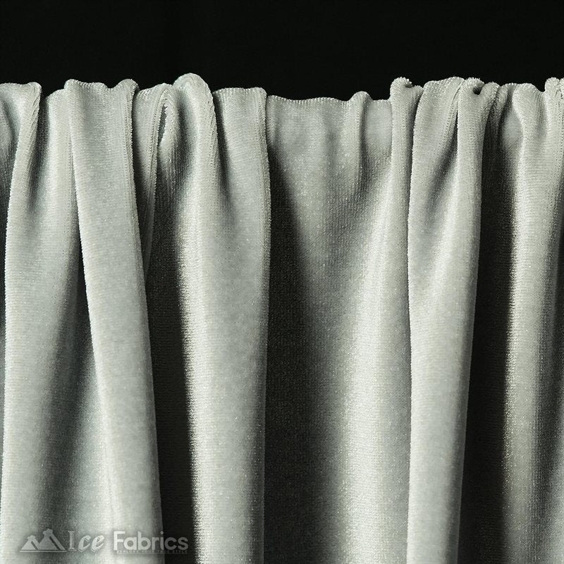 Silver Wholesale Velvet Fabric Stretch | 60" WideICE FABRICSICE FABRICS20 Yards SilverSilver Wholesale Velvet Fabric Stretch | 60" Wide