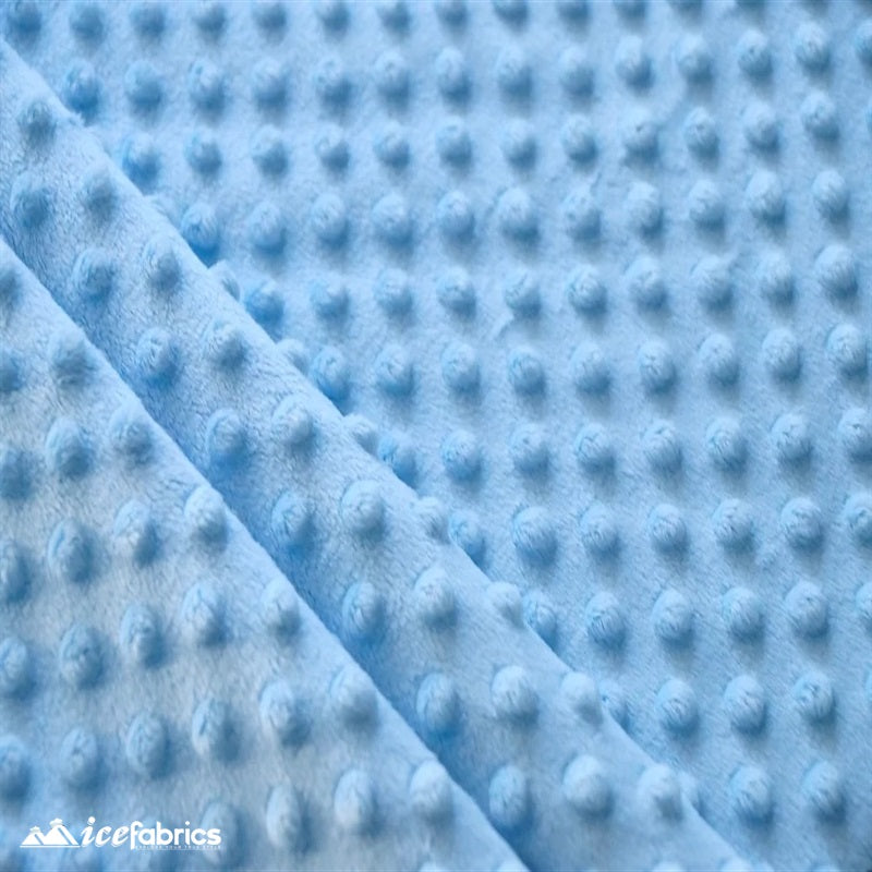 New Colors Dimple Bubble Polka Dot Minky Fabric ICE FABRICS Sky Blue