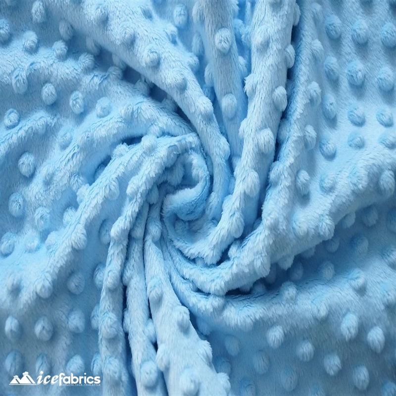 New Colors Dimple Bubble Polka Dot Minky Fabric ICE FABRICS Sky Blue