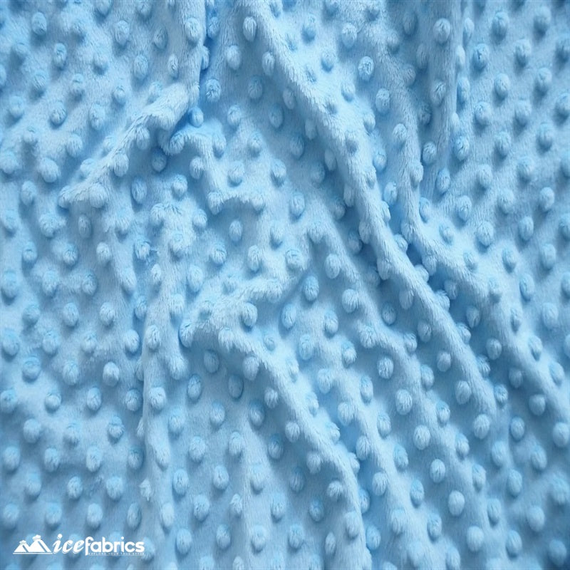 New Colors Dimple Bubble Polka Dot Minky Fabric ICE FABRICS Sky Blue