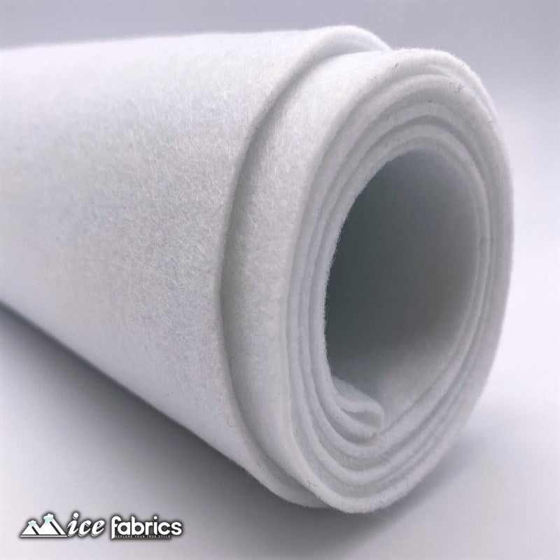 Snow White Acrylic Wholesale Felt Fabric 1.6mm ThickICE FABRICSICE FABRICSBy The Roll (72" Wide)Snow White Acrylic Wholesale Felt Fabric (20 Yards Bolt ) 1.6mm Thick ICE FABRICS