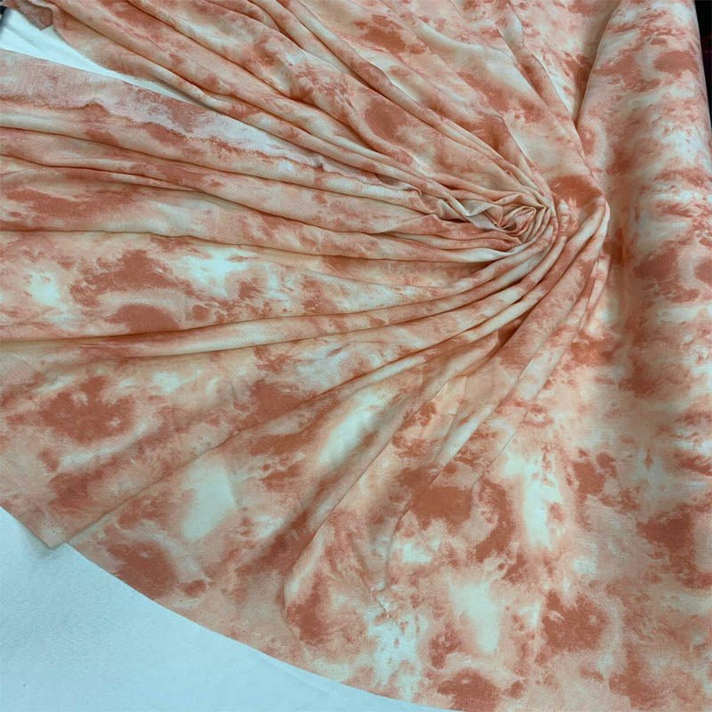 Soft Organic Crepon Blush Peach Abstract 51-52 Inches Wide Rayon Challis FabricICEFABRICICE FABRICSChallis FabricSoft Organic Crepon Blush Peach Abstract 51-52 Inches Wide Rayon Challis Fabric ICEFABRIC