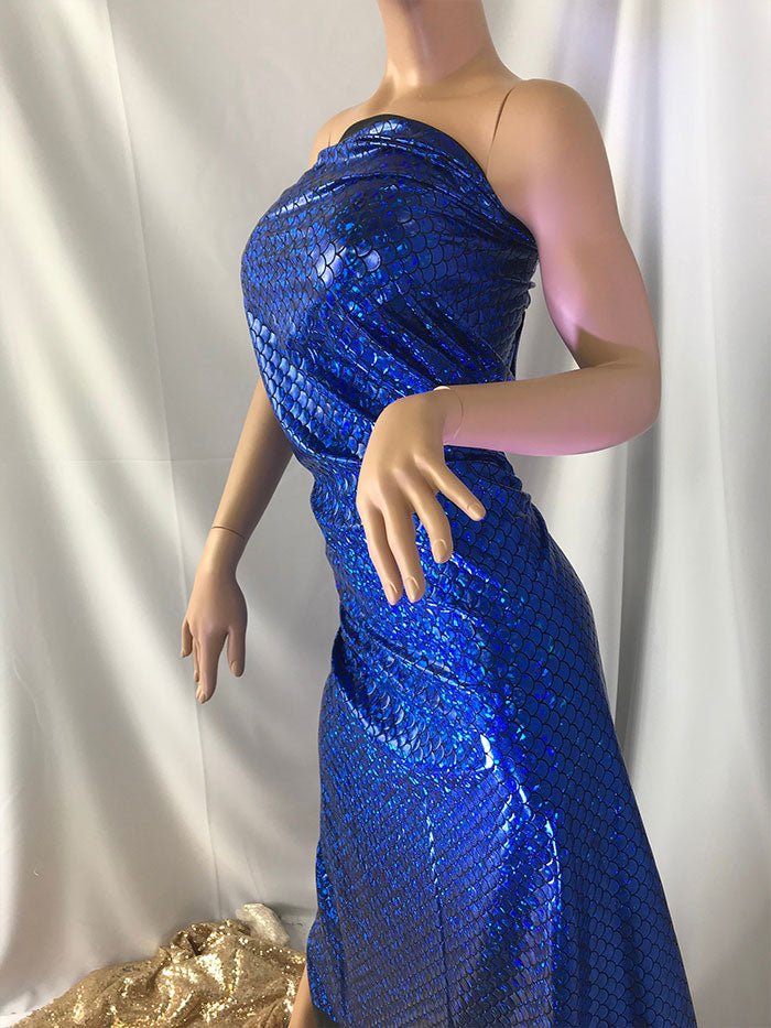 Spandex Mermaid Scale Sparkle Hologram Spandex Fabric By The YardSpandex FabricICE FABRICSICE FABRICSRoyal BlueSpandex Mermaid Scale Sparkle Hologram Spandex Fabric By The Yard ICE FABRICS