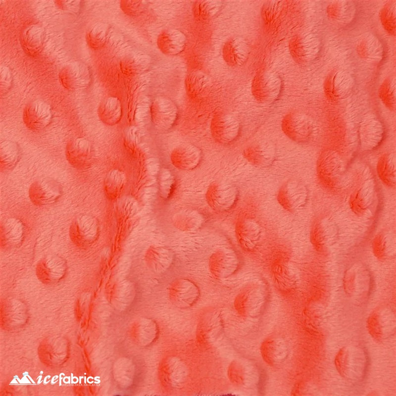 New Colors Dimple Bubble Polka Dot Minky Fabric ICE FABRICS Strawberry Pink