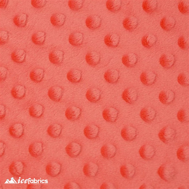 New Colors Dimple Bubble Polka Dot Minky Fabric ICE FABRICS Strawberry Pink