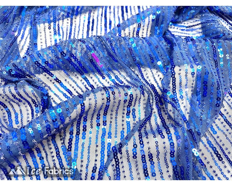 Stretch Beaded Fabric with Embroidery Sequin on MeshICE FABRICSICE FABRICSRoyal Blue60" WideStretch Beaded Fabric with Embroidery Sequin on Mesh