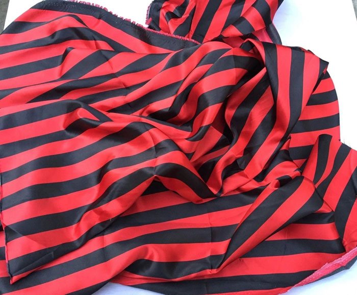 Stripe Bridal Satin Fabric 60" Wide Made in USASatin FabricICEFABRICICE FABRICSRed/blackStripe Bridal Satin Fabric 60" Wide Made in USA ICEFABRIC