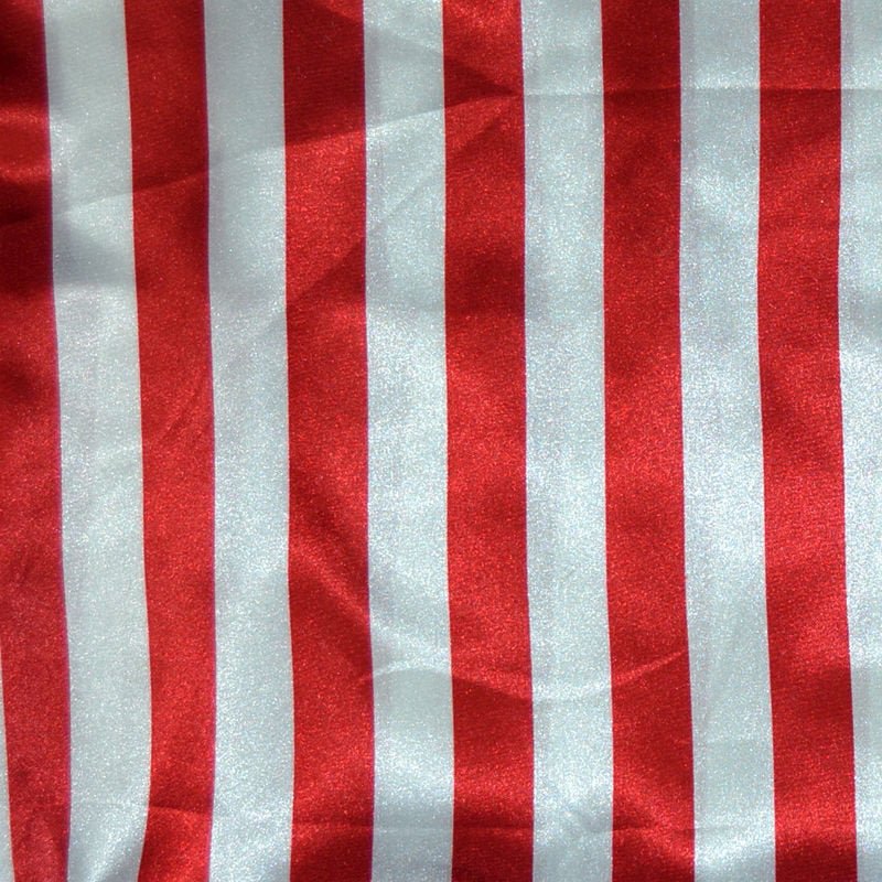 Stripe Bridal Satin Fabric 60" Wide Made in USASatin FabricICEFABRICICE FABRICSRed & WhiteStripe Bridal Satin Fabric 60" Wide Made in USA ICEFABRIC