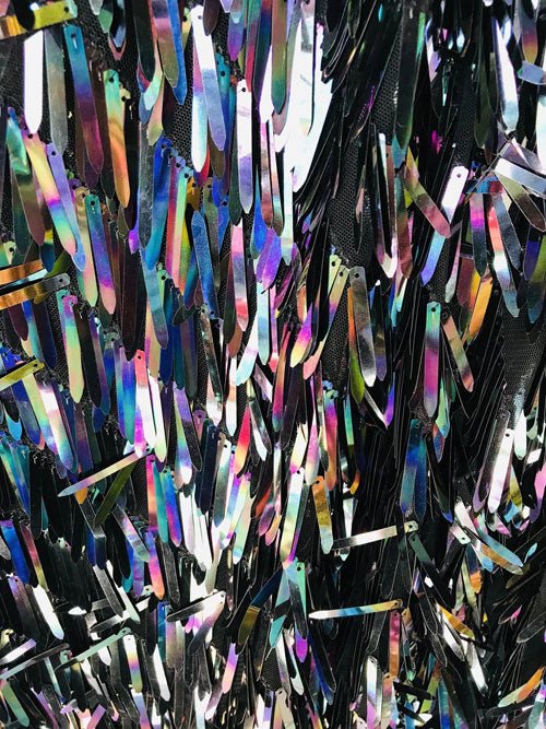 Sword Sequin Fabric Iridescent Fabric HologramICEFABRICICE FABRICSBlackSword Sequin Fabric Iridescent Fabric Hologram ICEFABRIC