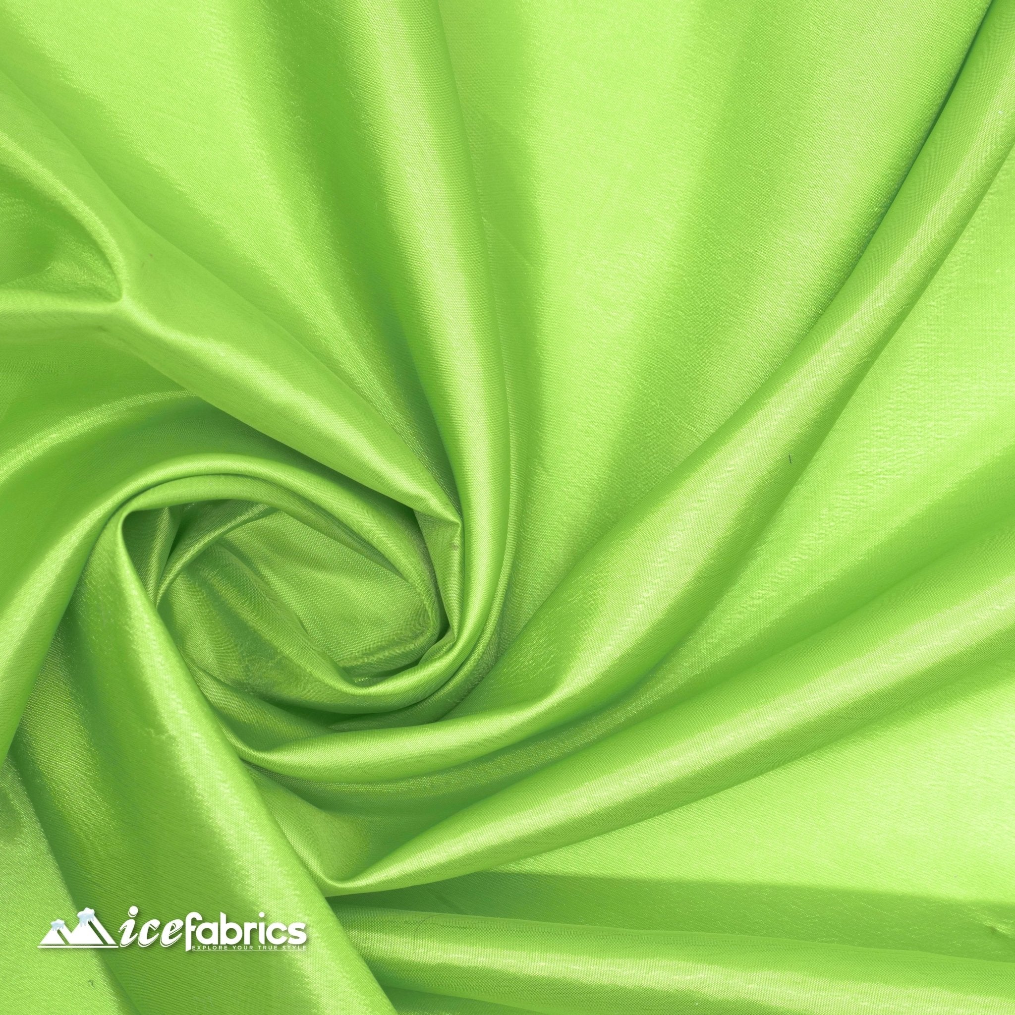 Taffeta Fabric By The Roll (20 yards)Taffeta Wholesale FabricTaffeta FabricICEFABRICICE FABRICSLime GreenBy The Roll (60" Wide)Taffeta Fabric By The Roll (20 yards)Taffeta Wholesale Fabric ICEFABRIC