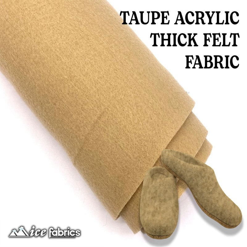 Taupe Acrylic Wholesale Felt Fabric 1.6mm ThickICE FABRICSICE FABRICSBy The Roll (72" Wide)Taupe Acrylic Wholesale Felt Fabric (20 Yards Bolt ) 1.6mm Thick ICE FABRICS