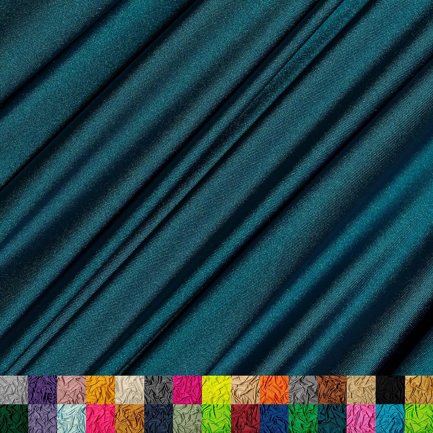 Teal Jordan 4 Way Stretch Fabric Shiny Nylon SpandexICE FABRICSICE FABRICSBy The Yard (58" Width)Teal Jordan 4 Way Stretch Fabric Shiny Nylon Spandex ICE FABRICS