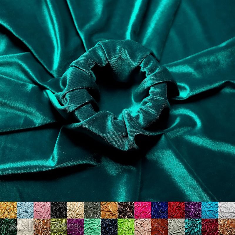 Teal Wholesale Velvet Fabric Stretch | 60" WideICE FABRICSICE FABRICS20 Yards TealTeal Wholesale Velvet Fabric Stretch | 60" Wide