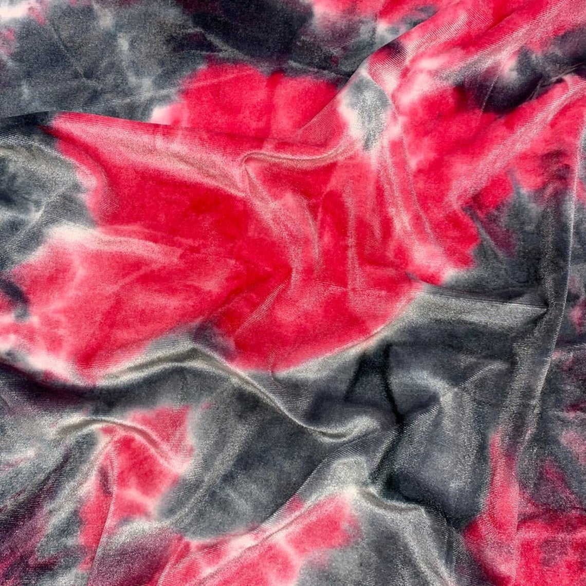 Tie dye Red, Gray Stretch Velvet Fabric_ 4 Way stretch FabricVelvet FabricICE FABRICSICE FABRICSBy The YardTie dye Red, Gray Stretch Velvet Fabric_ 4 Way stretch Fabric ICE FABRICS