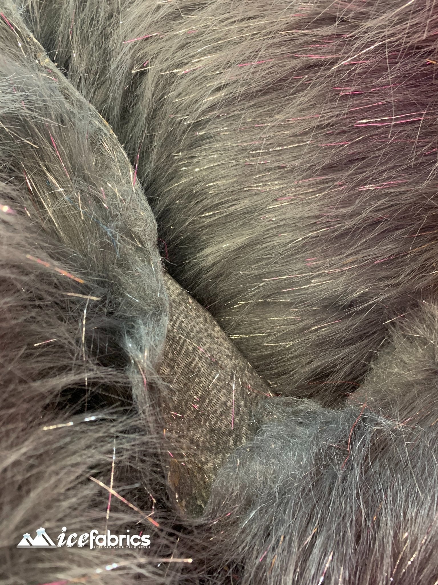 Tinsel Long Pile Mongolian Faux Fur Fabric By The Yard Fashion FabricICEFABRICICE FABRICSGrayBy The Yard (60 inches Wide)Tinsel Long Pile Mongolian Faux Fur Fabric By The Yard Fashion Fabric ICEFABRIC
