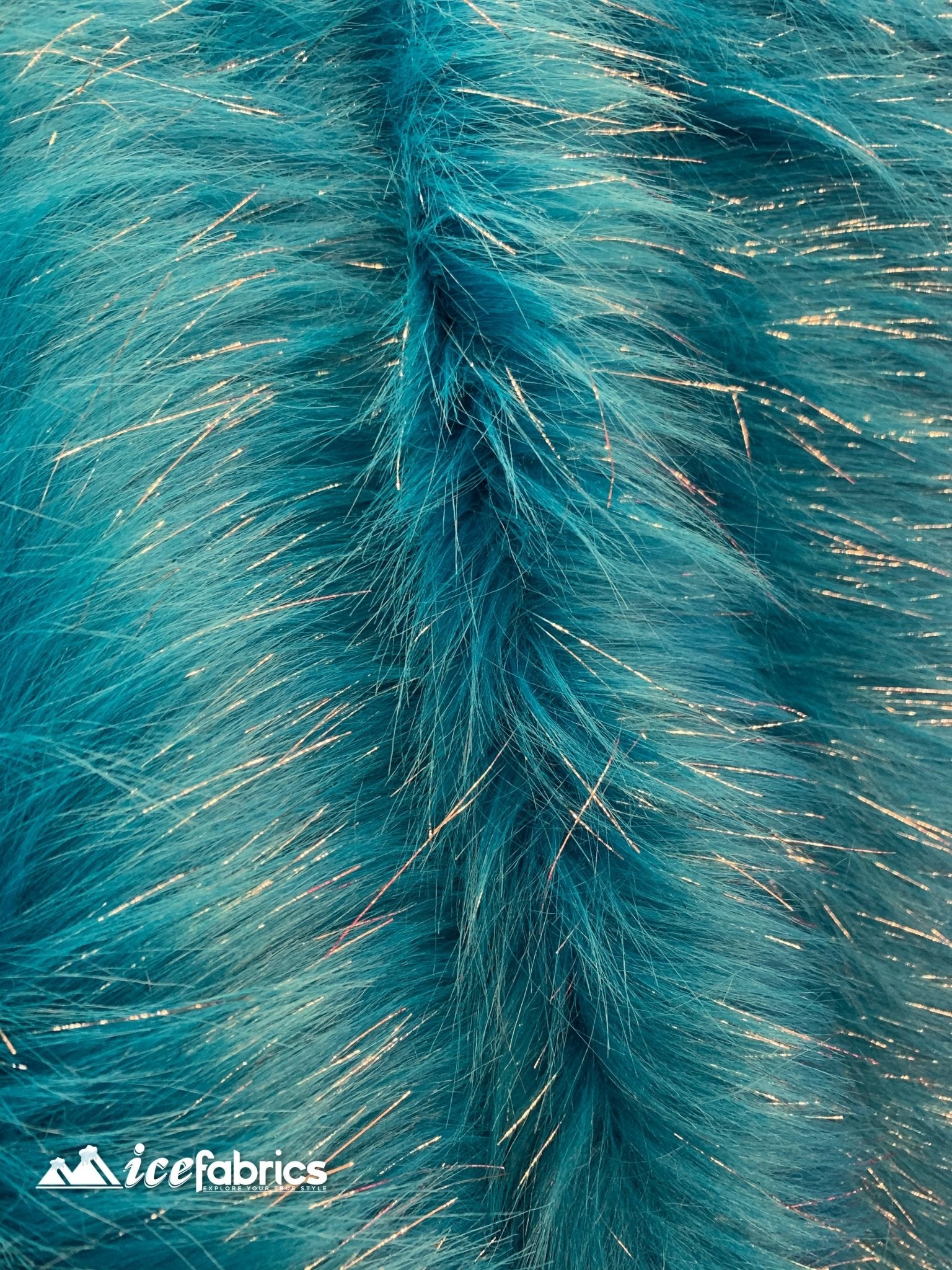 Tinsel Long Pile Mongolian Faux Fur Fabric By The Yard Fashion FabricICEFABRICICE FABRICSTurquoiseBy The Yard (60 inches Wide)Tinsel Long Pile Mongolian Faux Fur Fabric By The Yard Fashion Fabric ICEFABRIC