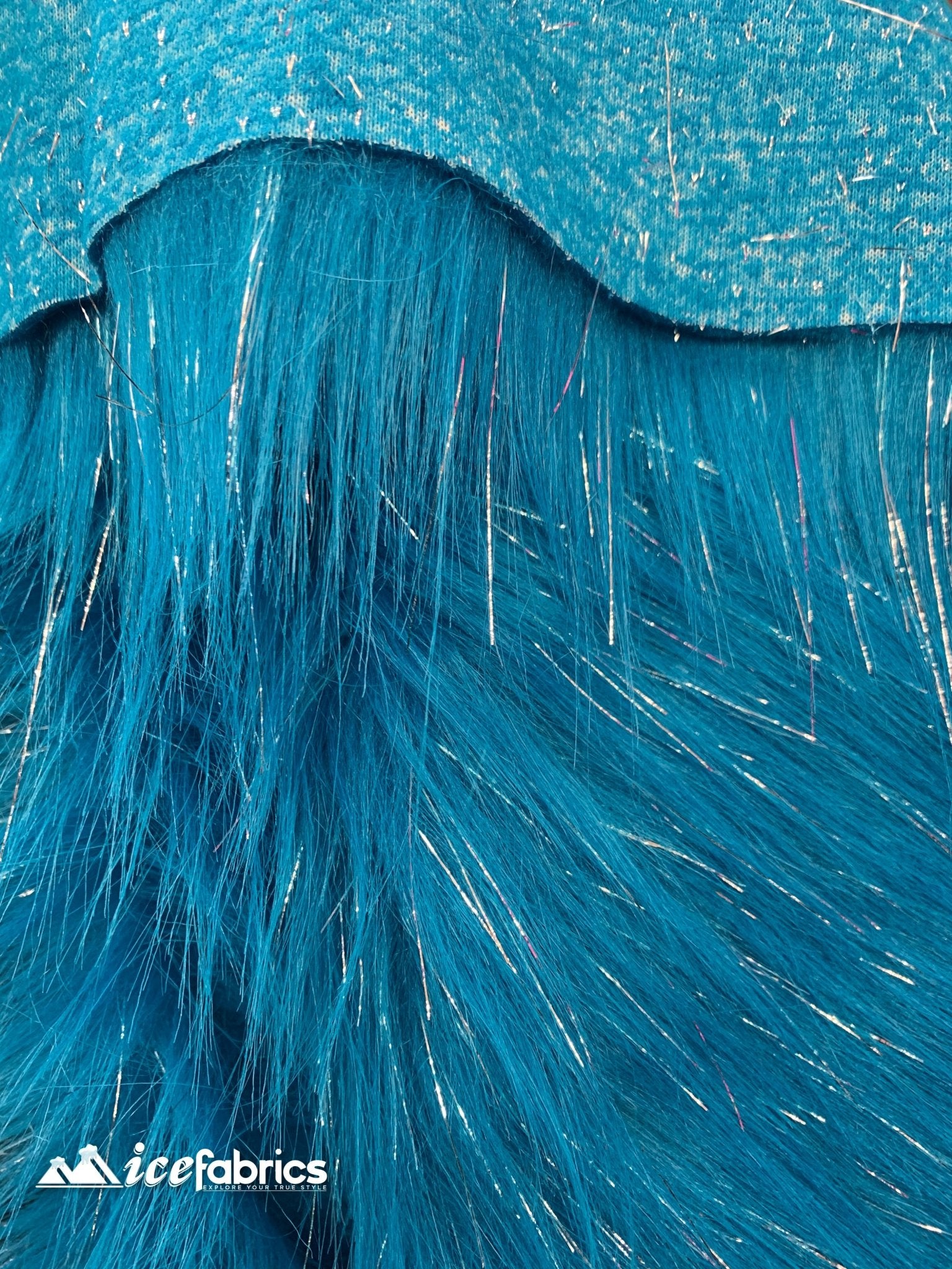 Tinsel Long Pile Mongolian Faux Fur Fabric By The Yard Fashion FabricICEFABRICICE FABRICSTurquoiseBy The Yard (60 inches Wide)Tinsel Long Pile Mongolian Faux Fur Fabric By The Yard Fashion Fabric ICEFABRIC