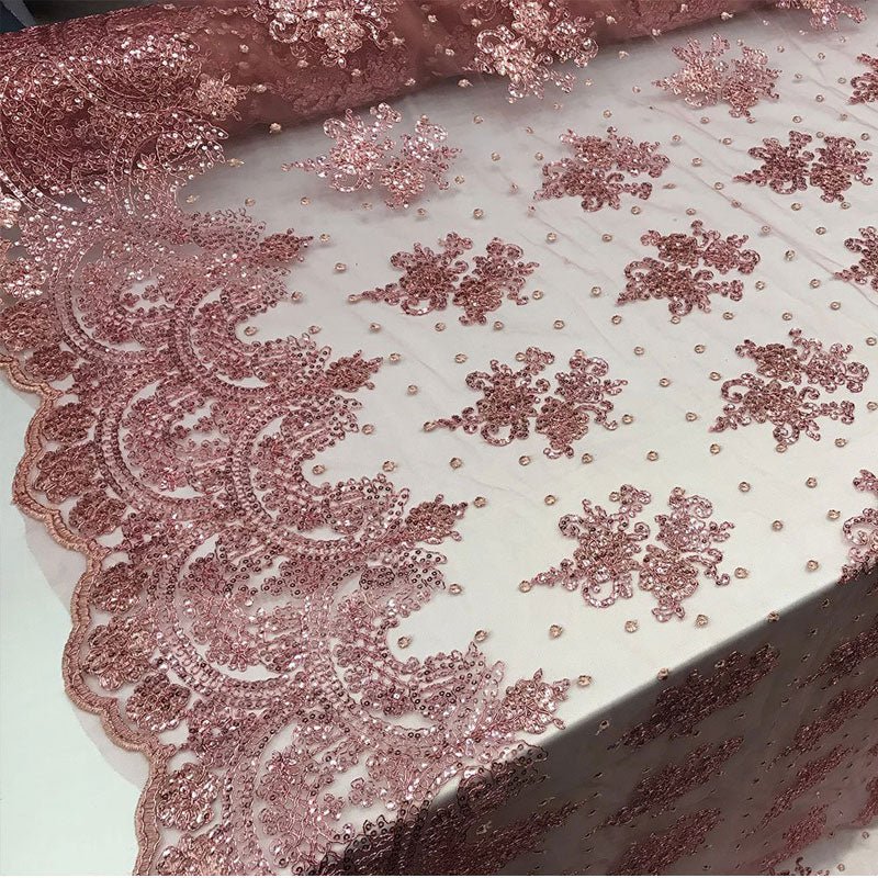 Transparent Fabric Mesh Lace Embroidered Wedding Prom DressICE FABRICSICE FABRICSRoseTransparent Fabric Mesh Lace Embroidered Wedding Prom Dress ICE FABRICS